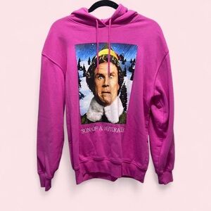 ELF Hot Pink Graphic Pullover Hoodie